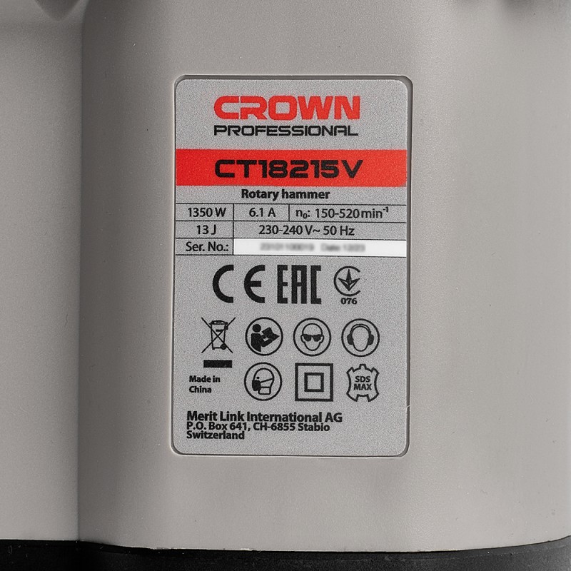 Перфоратор CROWN CT18215V BMC, CROWN Перфоратор CROWN CT18215V BMC, CROWN