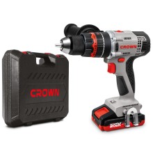 Дрель-шуруповерт ударная аккумуляторная CROWN CT21075HMX-2 BMC