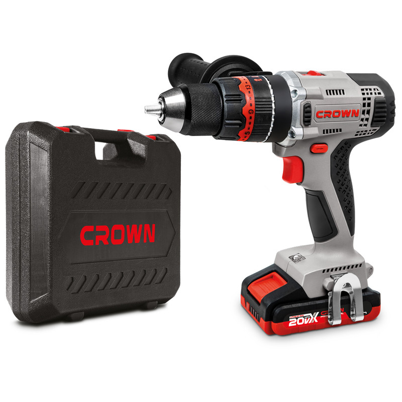 Дрель-шуруповерт ударная аккумуляторная CROWN CT21075HMX-2 BMC, CROWN Дрель-шуруповерт ударная аккумуляторная CROWN CT21075HMX-2 BMC, CROWN