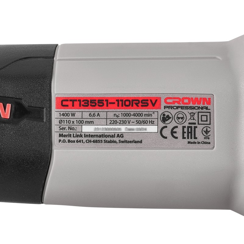 Машина шлифовальная щеточная CROWN CT13551-110RSV, CROWN Машина шлифовальная щеточная CROWN CT13551-110RSV, CROWN
