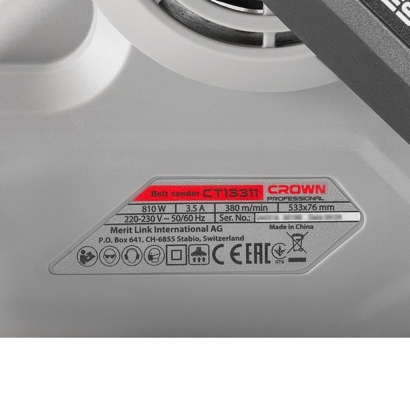 Машина шлифовальная ленточная CROWN CT13311, CROWN Машина шлифовальная ленточная CROWN CT13311, CROWN