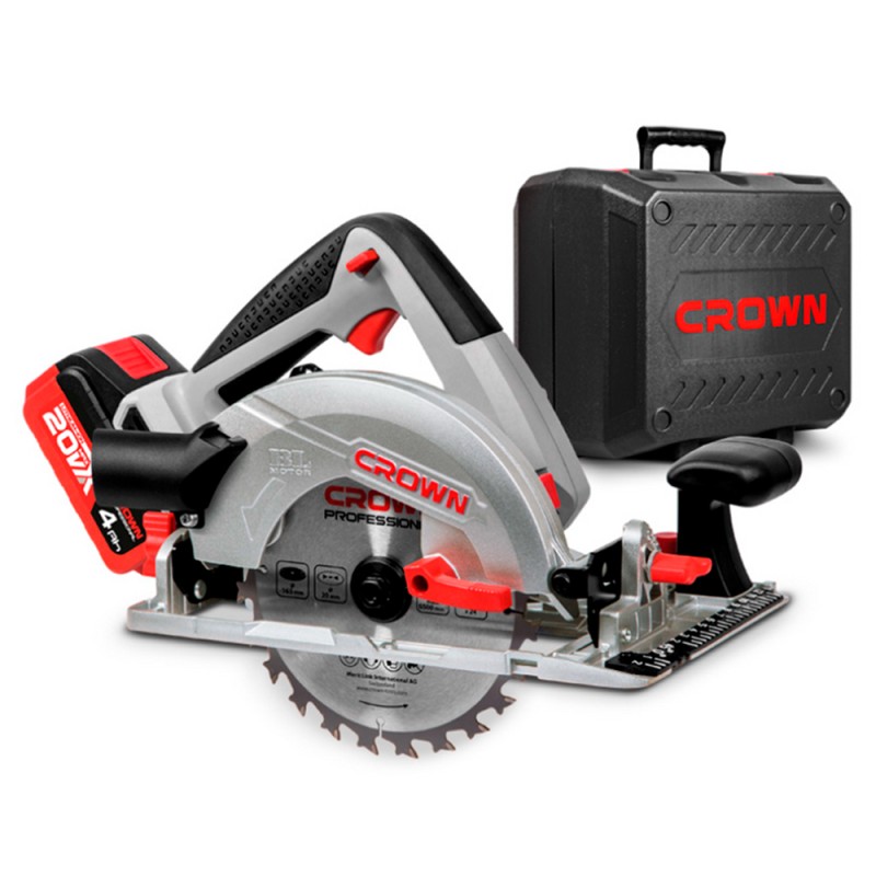 Пила дисковая аккумуляторная BL CROWN CT25002-165HX-4 BMC, CROWN Пила дисковая аккумуляторная BL CROWN CT25002-165HX-4 BMC, CROWN