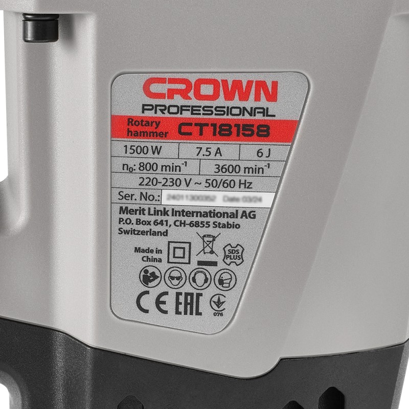 Перфоратор CROWN CT18158 BMC, CROWN Перфоратор CROWN CT18158 BMC, CROWN