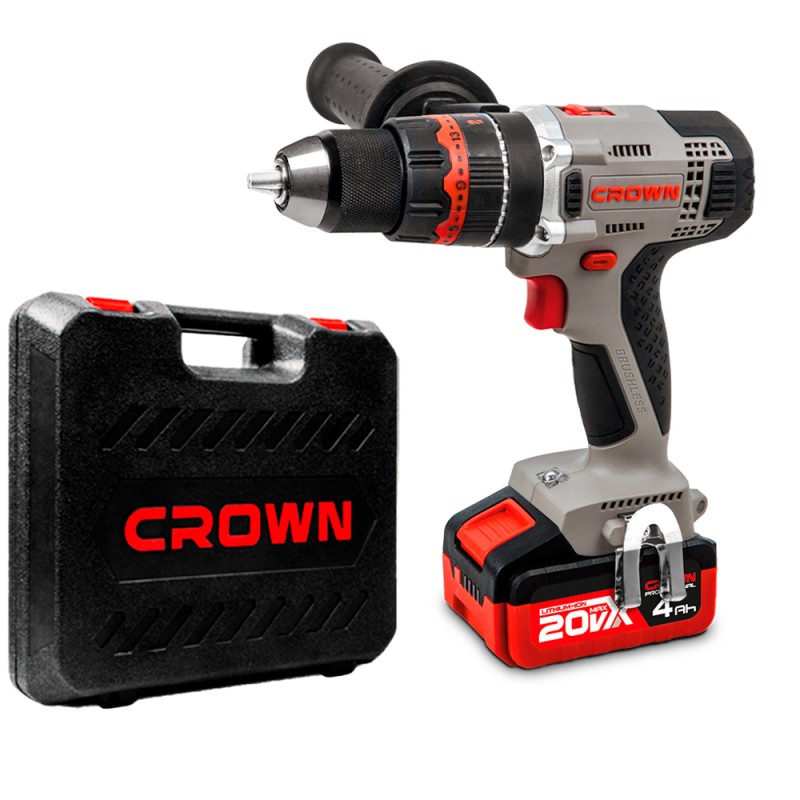 Дрель-шуруповерт ударная аккумуляторная BL CROWN CT21093HMX-4 BMC, CROWN Дрель-шуруповерт ударная аккумуляторная BL CROWN CT21093HMX-4 BMC, CROWN