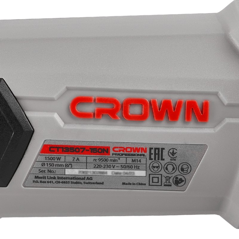 Угловая шлифовальная машина CROWN CT13507-150N, CROWN Угловая шлифовальная машина CROWN CT13507-150N, CROWN
