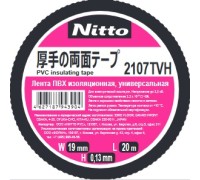 Изолента ПВХ универсальная черная Nitto 2107TVH, рулон 19 мм x 20 м