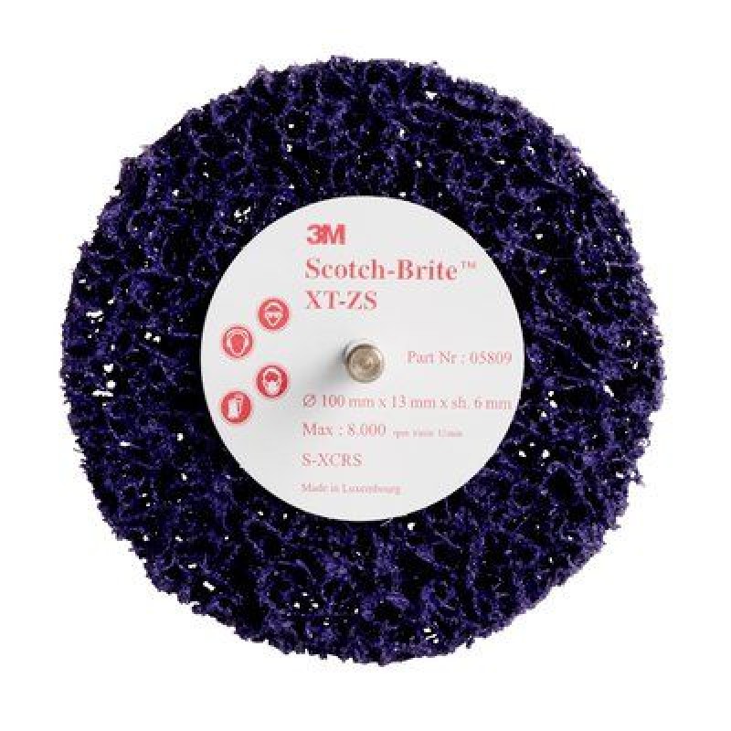 Круг зачистной Scotch-Brite™ Clean and Strip XT-ZS, S XCS, 100 мм х 13 мм, шпиндель 6 мм 05809