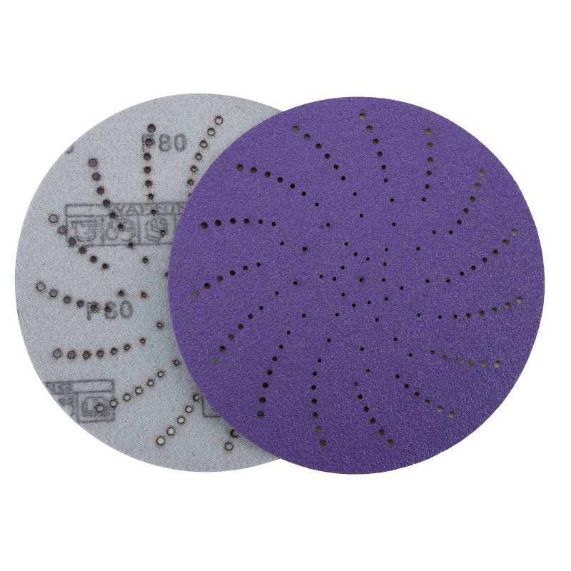 Круг шлифовальный c мультипылеотводом Purple, P80, PROBOS CERAMIC FILM Hookit CF775, 125 мм