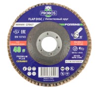 Круг лепестковый торцевой шлифовальный PROBOS Forming CF967 CERAMIC, 125 мм х 22 мм, P40