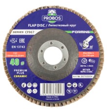 Круг лепестковый торцевой шлифовальный PROBOS Forming CF967 CERAMIC, 125 мм х 22 мм, P40