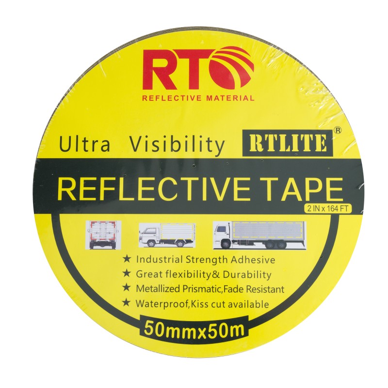 Лента световозвращающая сегментированная металлизированная RTLITE RT-V104M 50 мм х 50 м, жёлтая