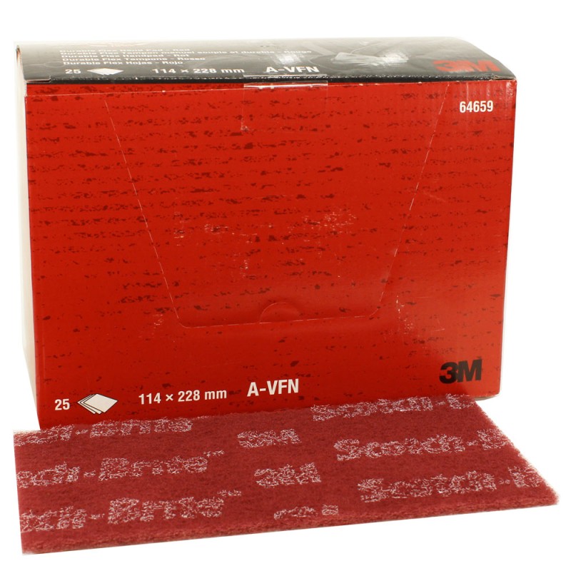 Лист Scotch-Brite™ MX-HP , A VFN, бордовый, 114 мм х 228 мм, № 64659, 25 шт./уп.