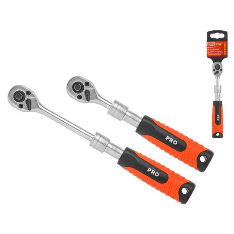 Трещотка 1/4" 72зуб. 165-215мм телескоп. PRO STARTUL (PRO-47014) Трещотка 1/4" 72зуб. 165-215мм телескоп. PRO STARTUL (PRO-47014)