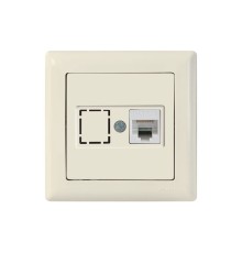 Розетка компьютерная 1xRJ45 (Cat6, скрытая) кремовая, DARIA, MUTLUSAN