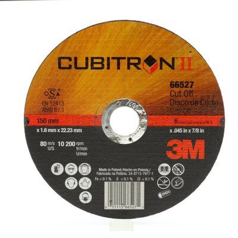 Круг отрезной Cubitron™ II, T41, 230 мм х 2 мм х 22 мм, 65463, 25 шт./уп., 50 шт./кор. Круг отрезной Cubitron™ II, T41, 230 мм х 2 мм х 22 мм, 65463, 25 шт./уп., 50 шт./кор.