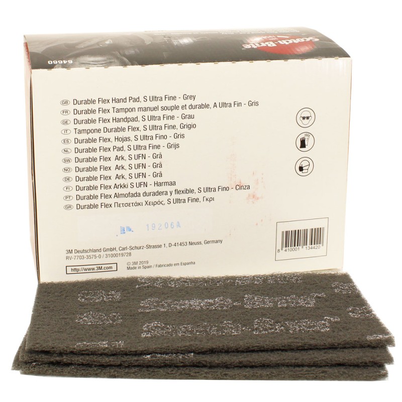Лист, Scotch-Brite™ MX-HP , S ULF, серый, 114 мм х 228 мм, № 64660, 25 шт./уп.