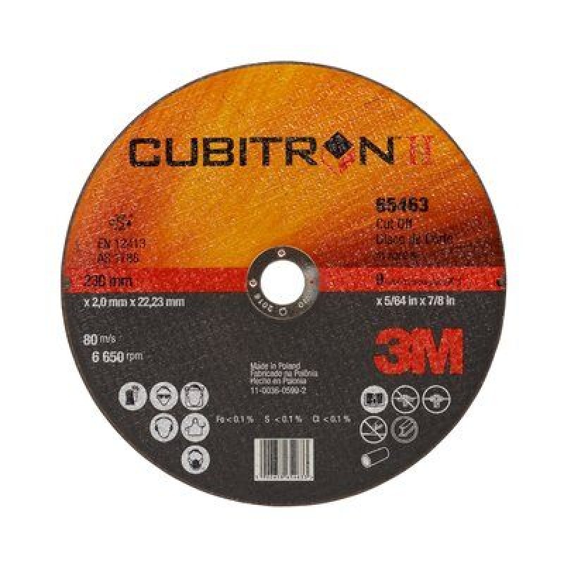Круг Отрезной Cubitron™ II, T41,150 мм х 1.6 мм х 22 мм, 25 шт./уп., 50 шт./кор. №65173