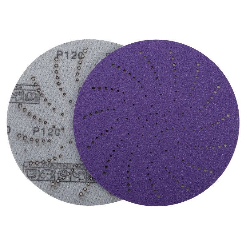 Круг шлифовальный c мультипылеотводом Purple, P120, PROBOS CERAMIC FILM Hookit CF775, 125 мм