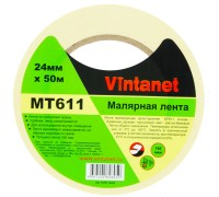 Лента малярная 120°С, MT611 Vintanet, 160 мкм, 24мм х 50м