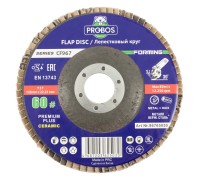 Круг лепестковый торцевой шлифовальный PROBOS Forming CF967 CERAMIC, 125 мм х 22 мм, P60