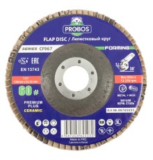 Круг лепестковый торцевой шлифовальный PROBOS Forming CF967 CERAMIC, 125 мм х 22 мм, P60