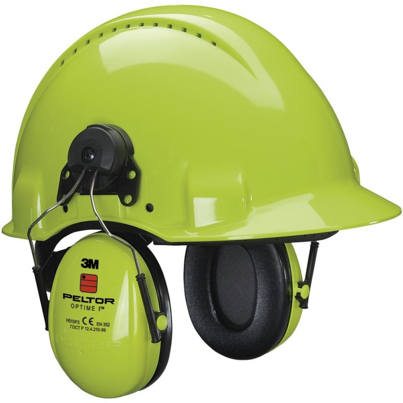 Наушники противошумные PELTOR Optime I повышенной видимости Hi-Viz, с креплением на каску