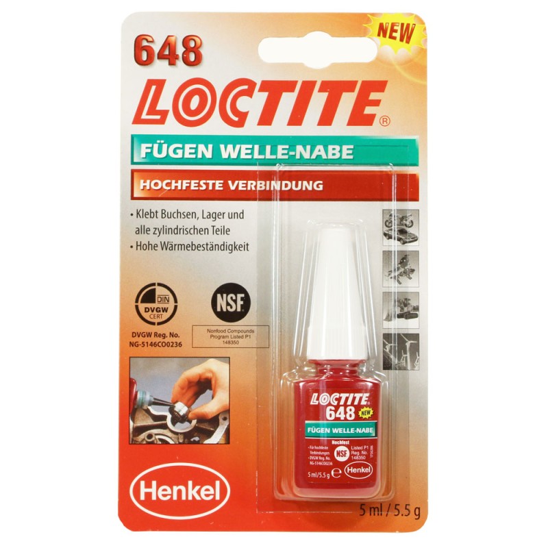 Фиксатор вал-втулочный высокотемпературный быстроотверждаемый LOCTITE 648 5мл