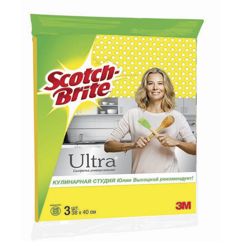 Салфетка Scotch-Brite® Универсальная Ультра, 38 х 40 см, 3 шт./упак.