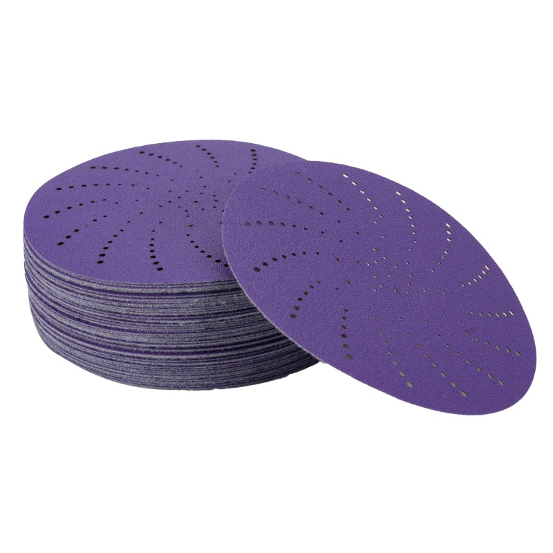 Круг шлифовальный c мультипылеотводом Purple, P120, PROBOS CERAMIC FILM Hookit CF775, 125 мм