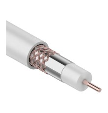 Кабель RG-6U+Cu (75 Ом), Cu/Al/Cu (1,0/Al/48х0,12 мм) 64%, (бухта 100 м), белый REXANT