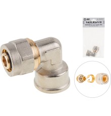 Колено 16(2.0) х 1/2" вн. для труб PEX, AV Engineering (инд. упак.)