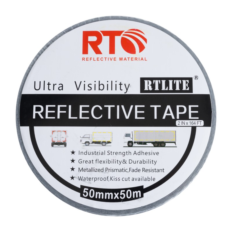 Лента световозвращающая сегментированная металлизированная RTLITE RT-V104M 50 мм х 50 м, белая