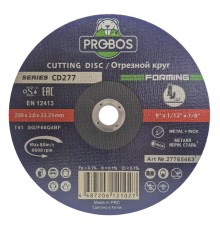 Круг отрезной PROBOS FORMING CD277 T41 metal&lnox 230х2,0х22,23