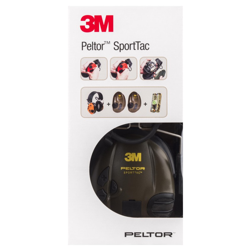 Наушники активные для стрельбы 3М PELTOR SportTac™, 2 цвета чашек: зеленый и оранжевый Наушники активные для стрельбы 3М PELTOR SportTac™, 2 цвета чашек: зеленый и оранжевый