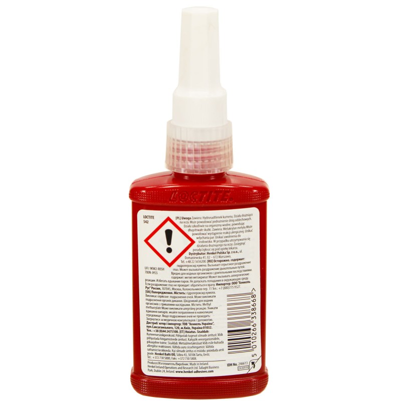 Уплотнитель резьбовой, текучий LOCTITE 542 50ml