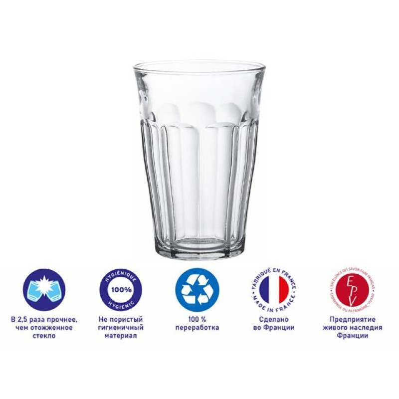 Стакан 360 мл, серия Picardie Clear, DURALEX (Франция) Стакан 360 мл, серия Picardie Clear, DURALEX (Франция)