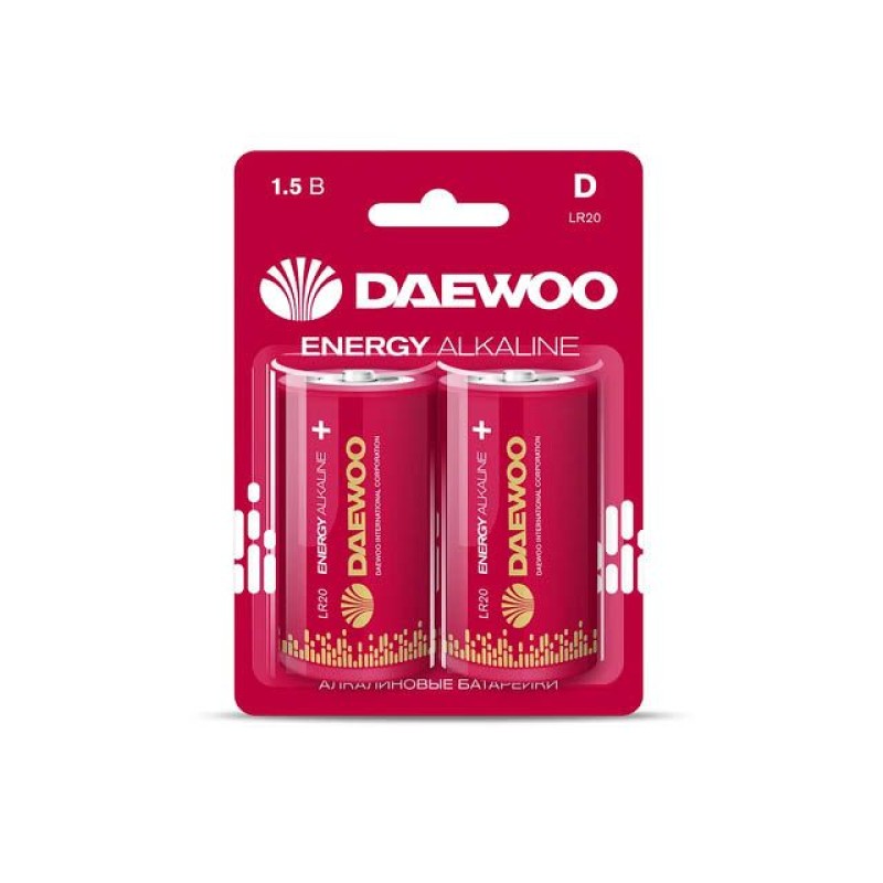 Батарейка D LR20EA-2B 1,5V alkaline 2021 BL-2шт DAEWOO ENERGY Батарейка D LR20EA-2B 1,5V alkaline 2021 BL-2шт DAEWOO ENERGY