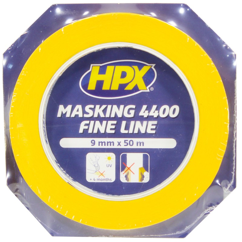 Малярная лента HPX 4400 100°C, 9мм х 50м, оранжевая