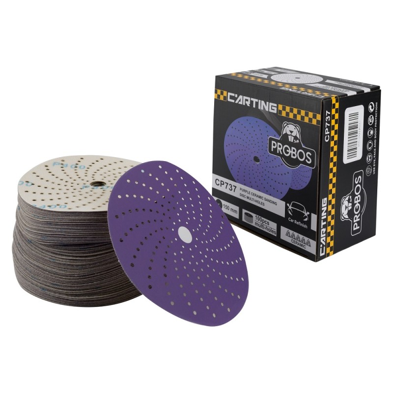 Круг шлифовальный c мультипылеотводом Purple, P500, PROBOS CP737 CERAMIC Hookit , 150 мм