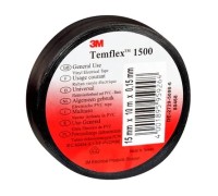Изолента ПВХ Temflex 1500 универсальная черная, рулон 19 мм x 25 м