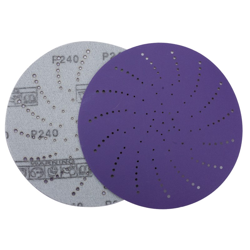 Круг шлифовальный c мультипылеотводом Purple, P240, PROBOS CERAMIC FILM Hookit CF775, 125 мм