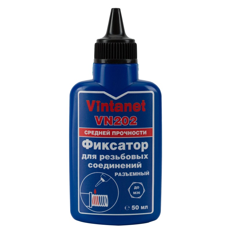 Фиксатор для резьбовых соединений, Vintanet, средней прочности, анаэробный VN202 50 мл