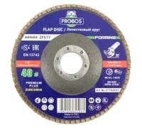 Круг лепестковый торцевой шлифовальный PROBOS Forming ZF577 Zirconia, 125 мм х 22 мм, P40
