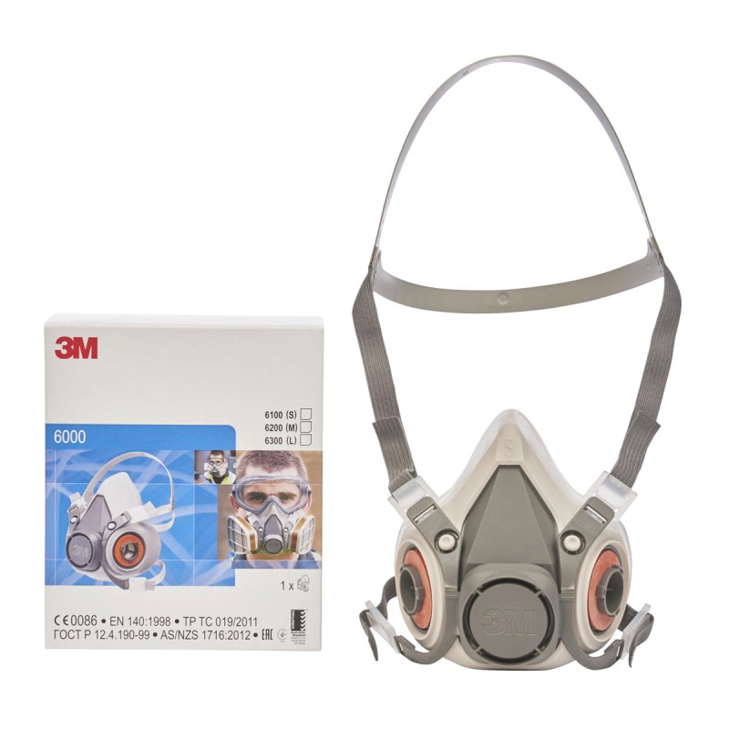 Полумаска серии 3M™ 6200 3M™ 6000, размер - средний (M) 8 шт./кор. Полумаска серии 3M™ 6200 3M™ 6000, размер - средний (M) 8 шт./кор.