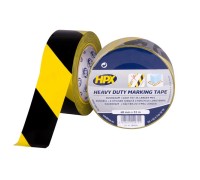 Лента клейкая маркировочная HEAVY DUTY 48мм х 33м х 0.20мм черно-желтая (пленка)