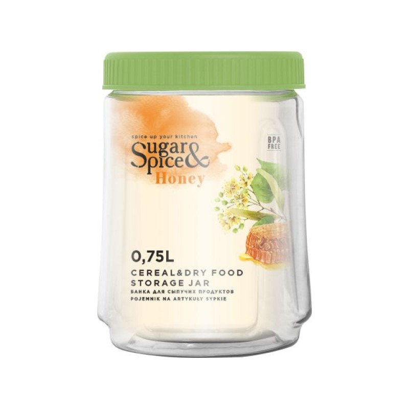 Банка для сыпучих продуктов Honey 0,75 л, фисташка, SUGAR&SPICE Банка для сыпучих продуктов Honey 0,75 л, фисташка, SUGAR&SPICE