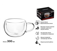 Кружка стеклянная с двойными стенками, 300 мл, серия CAPPUCCINO, PERFECTO LINEA