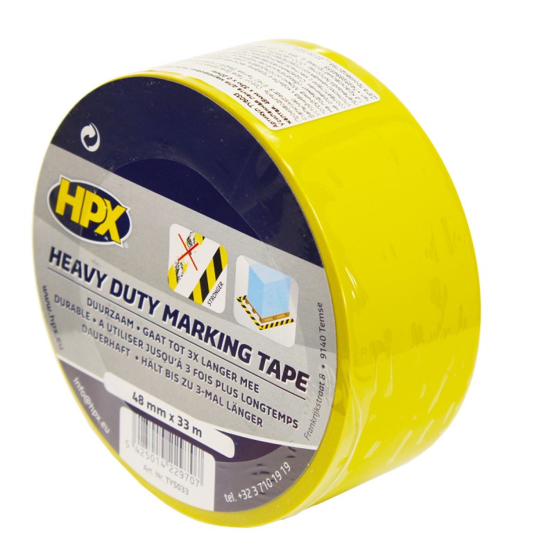 Лента клейкая маркировочная HEAVY DUTY 48мм х 33м х 0.20мм желтая (пленка)