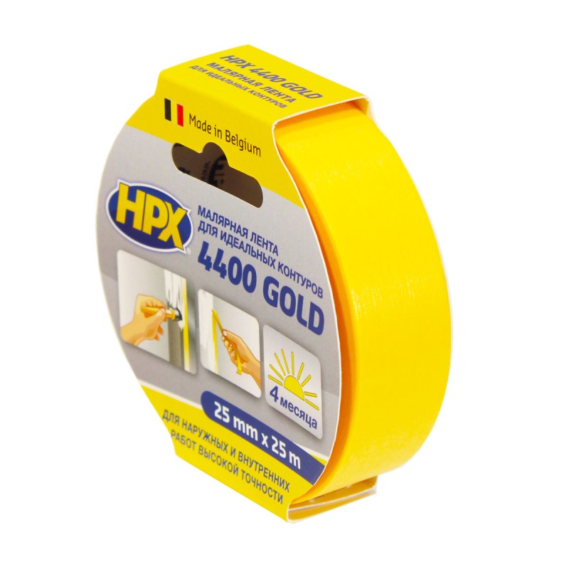 Малярная лента HPX4400 100С 25мм х 25м оранжевая Малярная лента HPX4400 100С 25мм х 25м оранжевая