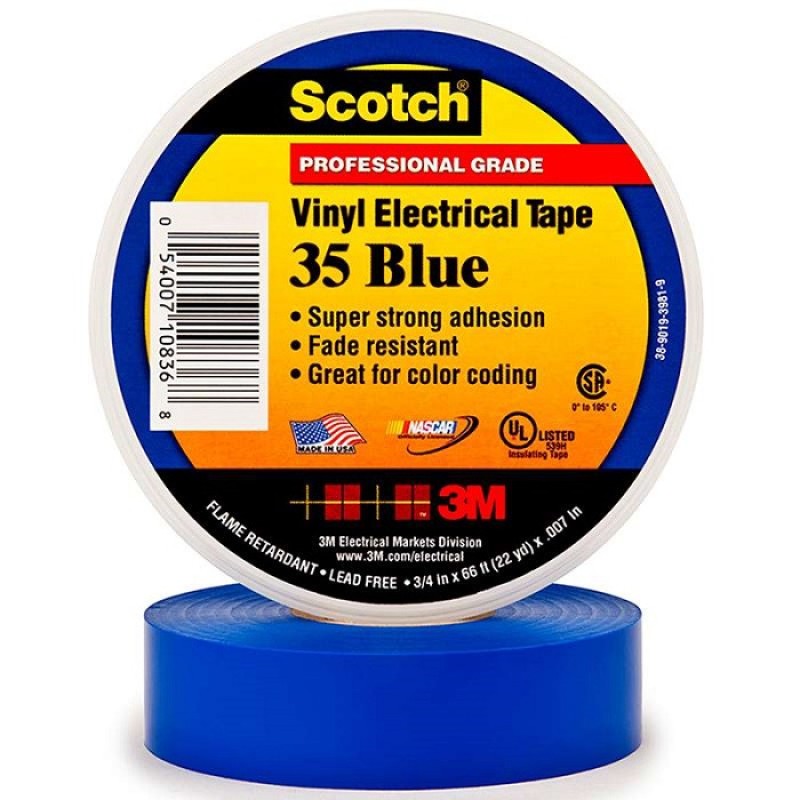 Изолента ПВХ высшего класса Scotch® 35, синяя, 19 мм х 20 м